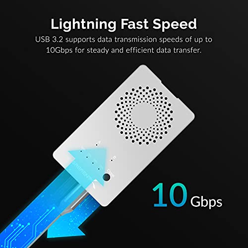 SABRENT Dual-Bay USB-C 10Gbps M.2 NVMe SSD Cloner Dock (EC-SSD2) - color: SILVER