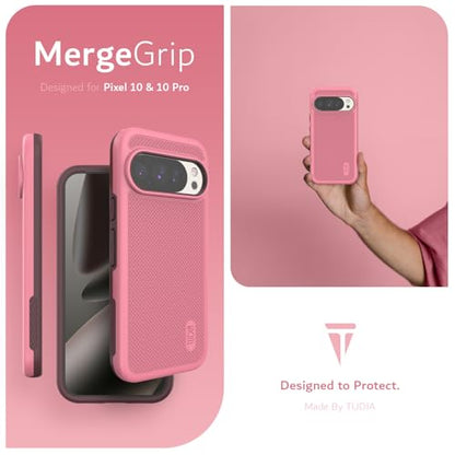 TUDIA MergeGrip [Compatible with Magsafe & Pixelsnap] Cases for Google Pixel 10 / Pixel 10 Pro Case 2025 – [Military Grade Drop Tested] Dual Layer Slim Shockproof Heavy Duty Protection - Smokey Pink - color: Smokey Pink, size: Pixelsnap 10 / 10 Pro