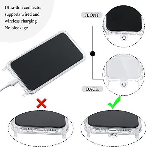 Marspark 8 Pcs Phone Lanyard Patch Plastic Universal Phone Tether Tab with Metal Ring Compatible Cellphone Pad