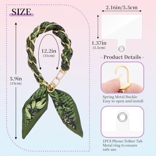 ZOOEASS Phone Wrist Lanyard Gold Metal Scarf Phone Charm Strap with Tether Tab Women Phone Chain Accessories for Handbags - color: Style 6