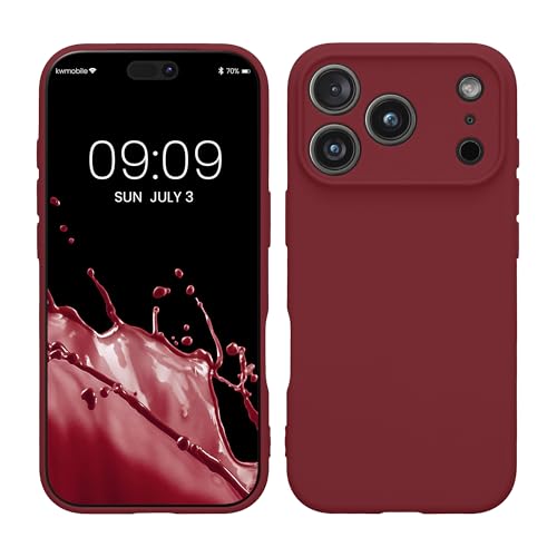 kwmobile Case Compatible with Apple iPhone 17 Pro Case - Protective Slim TPU Phone Cover - Soft Matte Finish - Bordeaux Violet - color: bordeaux violet, size: iPhone 17 Pro