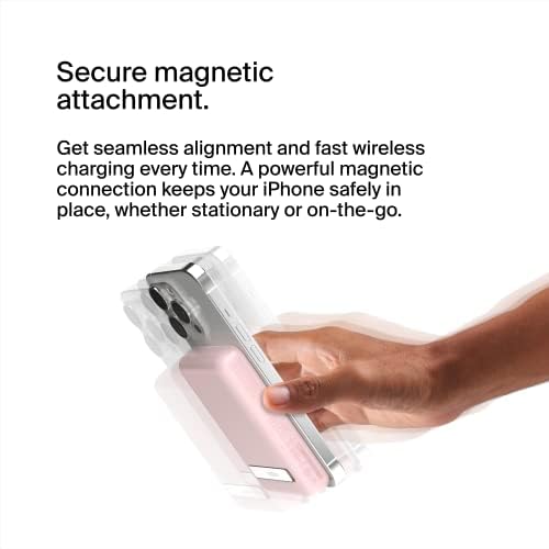 Belkin 5000mAh 7.5W MagSafe Power Bank with Kickstand - color: Pink