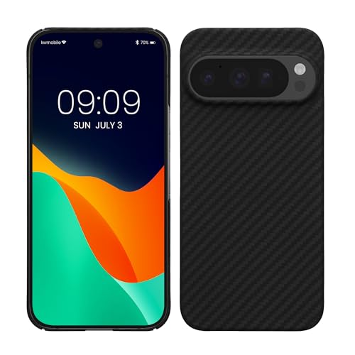 kalibri Aramid Fiber Case Compatible with Google Pixel 10 Pro XL - Case Super Slim Strong Protective Phone Cover - Black Matte - size: Pixel 10 Pro XL