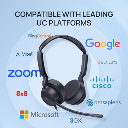 Yealink UH42 SE Wired Headset, USB-A/C & 3.5mm,in-Line Controls, On-Ear - color: Single-Ear (UC), size: 3.5mm & USB-C/A