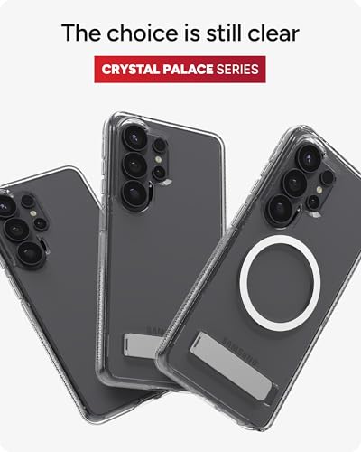 ZAGG Crystal Palace Samsung Galaxy S26 Ultra Case with Kickstand - Clear, 13ft Drop Protection, Graphene Reinforced, Crystal Clear Anti-Yellowing Slim Protective Cover - size: Samsung Galaxy S26 Ultra, style: Without Snap
