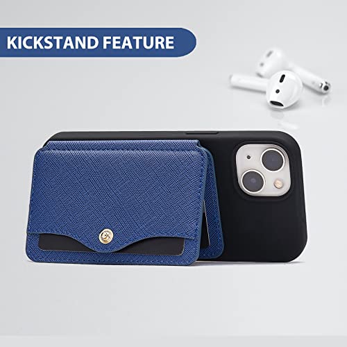 M-Plateau Slim Leather Phone Wallet Stick on With Adhesive Sticker - color: Navy Blue