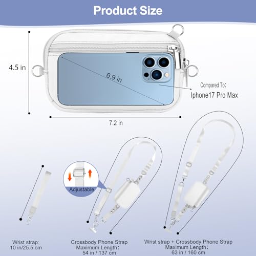 Phone Lanyard Crossbody with Detachable RFID Wallet (Cream, Large) - color: Cream, size: Large
