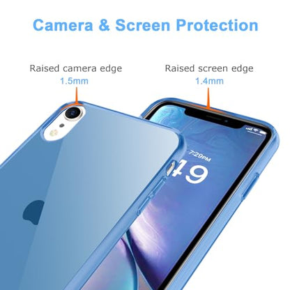 JJGoo Compatible with iPhone XR Case Clear Soft Transparent Shockproof Protective Slim Thin Bumper Phone Cover for XR, Navy Blue - color: Navy Blue