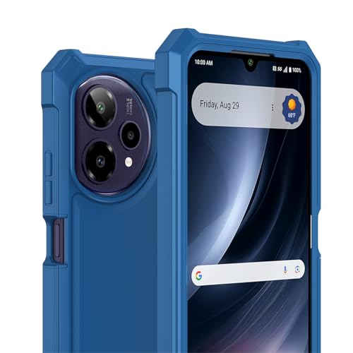 DpS for Cricket Icon Plus 2026/AT&T Verge 2 Case 3-in-1, Icon Plus 2026/Verge 2 with Screen Protector, Dual-Layer Full Body Protection,Hard PC Bumper&Silicone Back Military Grade Cover. (Blue) - color: Blue