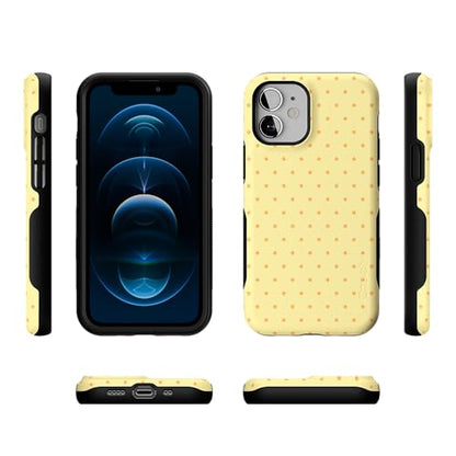 Casely iPhone 12 Mini Case | On the Dot | Yellow Polka Dot | Bold Protective Design | Compatible with MagSafe - color: On the Dot | Yellow Polka Dot, size: Iphone 12 Mini