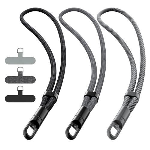 takyu 3 Pack Phone Wrist Strap, 360°Rotating Phone Lanyard without Tangles - color: Black, Dark Gray, Black-gray
