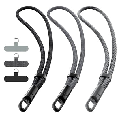 takyu 3 Pack Phone Wrist Strap, 360°Rotating Phone Lanyard without Tangles - color: Black, Dark Gray, Black-gray