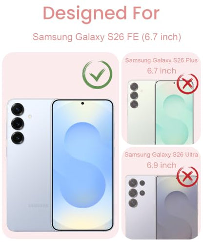 Crystal Clear Flower Pattern Case for Samsung Galaxy S26 FE-Peony | Girl Women Slim Soft TPU + Hard PC Military Grade Protective Phone Cover WithTempered Glass Screen Protector for S26 FE - color: S26 FE-Ranunculus
