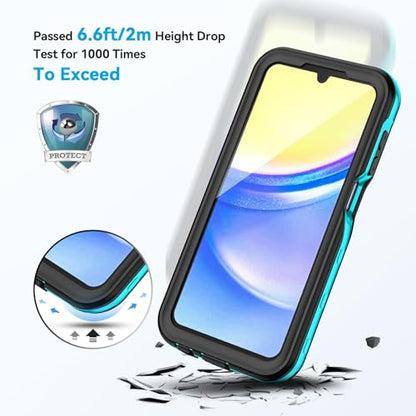 Lanhiem for Samsung Galaxy A15 5G Phone Case, IP68 Waterproof Dustproof Cover with Screen Protector, Heavy Duty Full Body Protective Case for Samsung Galaxy A15 5G, Blue/Clear - color: Blue