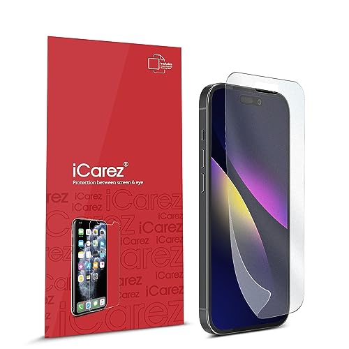 iCarez HD Anti Glare Matte Screen Protector for iPhone 16 Plus iPhone 15 Pro Max 6.7-inches [3 Pack] (Case Friendly) Premium No Bubble Easy to Apply with Hinge Installation