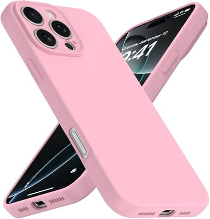Compatible with iPhone 16 Pro Max Case, Liquid Silicone Upgrade [Camera Protection] [Soft Anti-Scratch Microfiber Lining] Shockproof Phone Case (Pink, iPhone 16 Pro Max) - color: Pink, size: iPhone 16 Pro Max