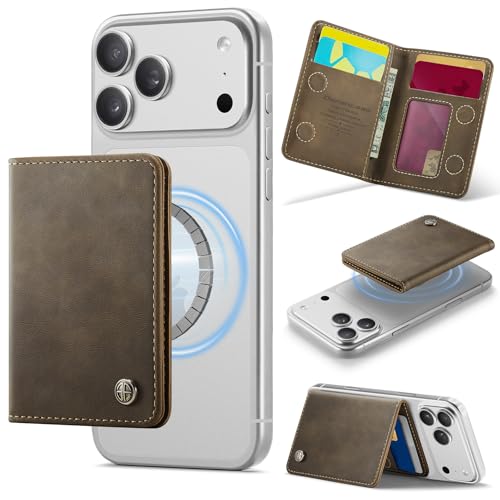 Defencase for Magsafe Wallet Magnetic Card Holder RFID Blocking, R-Brown - color: Retro Brown