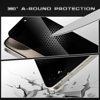 2 Pack for iPhone 15 Pro Privacy Screen Protector, Anti Spy Tempered Glass Film, Anti-Spy Protection for iPhone 15 Pro Screen Protector - size: iPhone 15 Pro