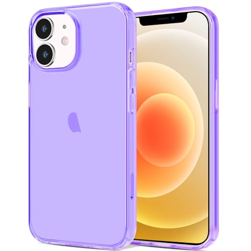 JJGoo Compatible with iPhone 12 Case & 12 Pro Case Clear Soft Transparent Shockproof Protective Slim Thin Bumper Phone Cover for 12 and 12 Pro - 6.1 inch, Clear Purple - color: Purple