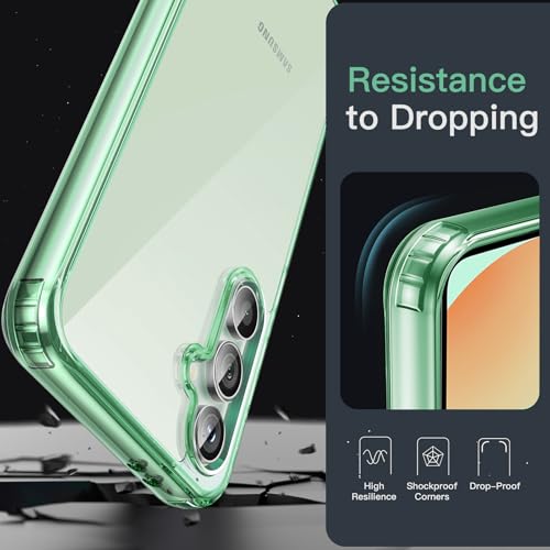JETech Case for Samsung Galaxy S24 FE, Non-Yellowing Shockproof Bumper Protective Phone Cover, Anti-Scratch Hard PC Back (Mint Green) - color: Mint Green, size: Galaxy S24 FE