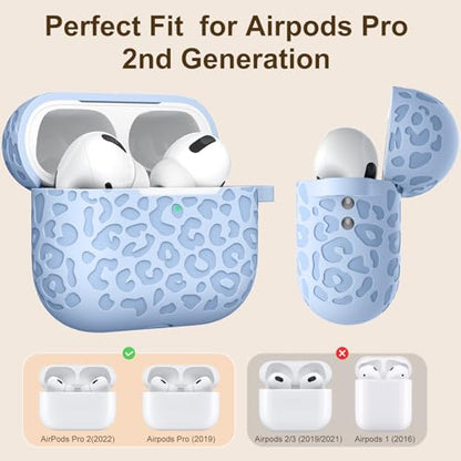 Leopard Engraved for Airpods Pro 2nd Generation Case/Soft Silicone Compatible with Apple Airpods Pro 2nd Generation Cover,Front LED Visible.Lalic - color: Lalic, size: Airpods Pro 2/1 Case