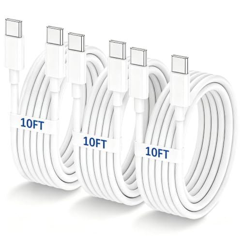 10 FT USB C Cable Fast Charging Long Charger Cord for iPhone 17 16 15 3Pack