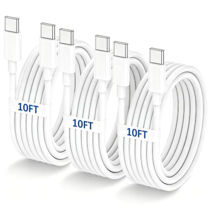 10 FT USB C Cable Fast Charging Long Charger Cord for iPhone 17 16 15 3Pack