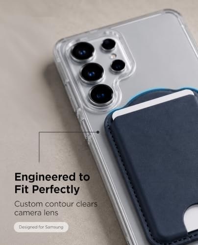 ENCASED Magnetic Wallet for Samsung Phones (Compatible with MagSafe) Premium PU Leather Slim Card Holder Designed for Galaxy S26, S26 Plus, S26 Ultra (Dark Blue) - color: Blue