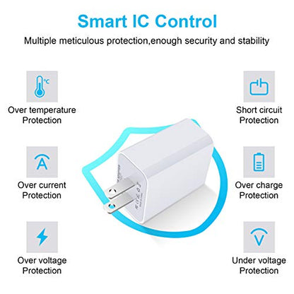 USB C Charger Brick, 20W PD Power Adapter Fast USB C Box Block Brick Plug - color: 2White