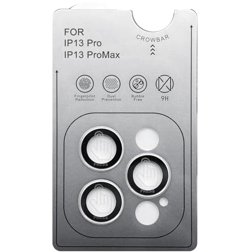 TENOC Camera Lens Protector for iPhone 13 Pro & 13 Pro Max, Silver - color: Silver