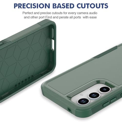 for Samsung Galaxy A35 5G Case: Dual Layer Protective Heavy Duty Cell Phone Cover Shockproof Rugged with Screen Protector - Military Protection Bumper Tough - Samsung Galaxy A35 5G 2024, Dark Green - color: Dark Green (PC) + Dark Green (TPU)
