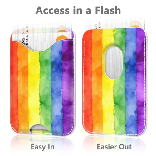 Pride Stripe Magnetic Wallet for Magsafe Compatible with iPhone 17/16/15/14/13/12 Series Pro Max Plus Air (Phone Magnet Card Holder Fit 3 Cards for Women Girl Lether Mag Safe Wallets Rainbow) - color: Stripes (Rainbow)