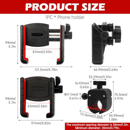 Universal Motorcycle Phone Mount, Vibration Damping Bike Phone Holder