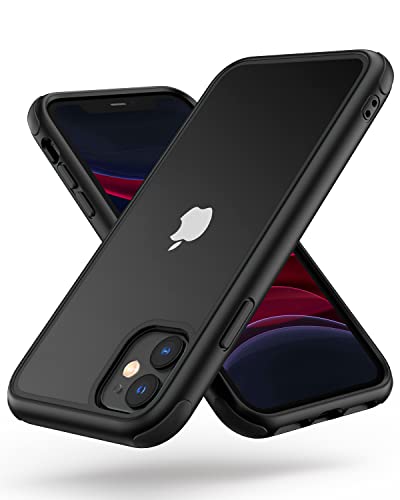 Mobnano for iPhone 11 Crystal Clear Case, with Multicolor Protective Shockproof Bumpers, Not Yellowing Anti Scratch Transparent Hard PC Back & Soft Silicone TPU Frame Cover (Black) - color: Black, size: iPhone 11
