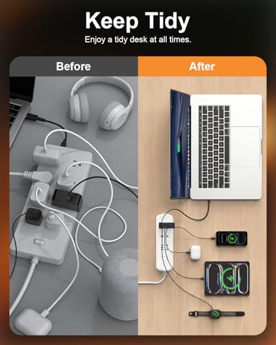 SUPERONE 65W Retractable Phone Charger, USB C Fast Laptop Charger, 5 in 1 - color: Jet Black