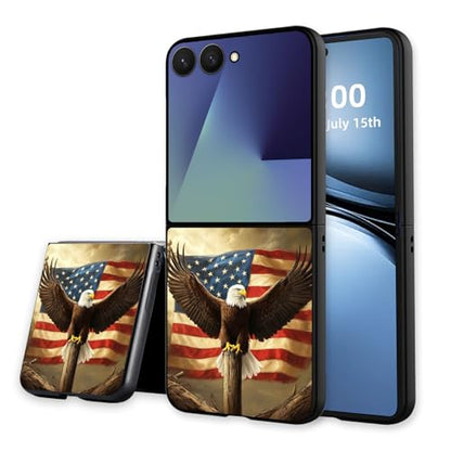 for Z Flip 7 Case Ultra Thin 1.2mm Matte Hard PC Phone Cover- Anti-Scratch Anti-Fingerprint Slim Fit Shockproof Protection Cover for Samsung Galaxy Z Flip 7 Case,Flag Eagle Cross - color: Flag Eagle Cross