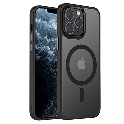 Tigowos Magnetic Guardian Designed for iPhone 11 Pro Case [10FT-Grade Drop Tested & Compatible with MagSafe] Slim Translucent Matte Case for iPhone 11 Pro Phone Case (5.8"), Black - color: Black, size: iPhone 11 Pro