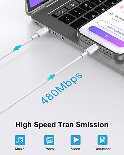 USB C to Lightning Cable 6.6ft 3Pack Original [Apple MFi Certified] iPhone Fast Charger Charging Cord Cable for iPhone 14/13/13 Pro/12/12 Pro/12 Pro Max/11/Xs Max/XR/X,iPad,AirPods Pro and More