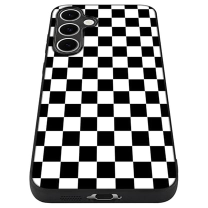 Compatible with Samsung Galaxy S24 Fe Case Checkered Pattern | Anti-Scratch Hard PC Back, Non-Slip Soft TPU Sides, Shockproof Protection Cover - color: Checkered