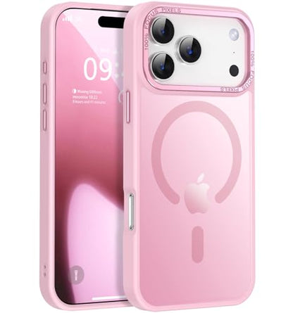 Newfuture Magnetic for iPhone 17 Pro Max Case Matte Shockproof, Chalk Pink | Military Drop Protection, Slim Matte Anti-Fingerprint, Compatible with Magsafe, Camera Guard, Translucent Protective Cover - color: Chalk Pink, size: iPhone 17 Pro Max 6.9 inch