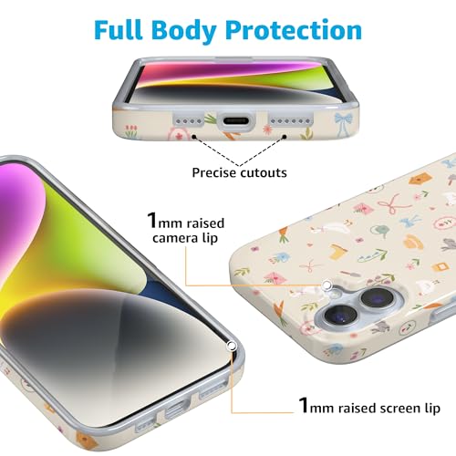 Casely iPhone 16 Case | Hoppy Garden | Spring Things | Compatible with MagSafe | Classic Ultra Thin Design - color: Hoppy Garden | Spring Things, size: Iphone 16