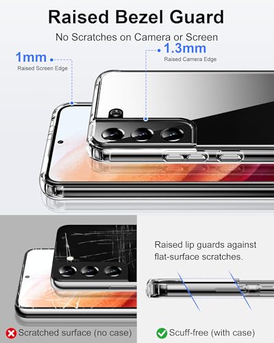 HOOMIL Case for Samsung Galaxy S21, Anti-Yellowing, Clear | Shockproof & Drop Protection, Scratch Resistant, Slim Fit, Transparent Hard Back Phone Cover - color: Clear, size: Samsung Galaxy S21