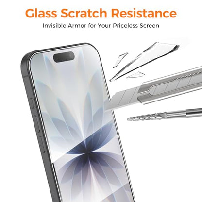 3 Pack for iPhone 17 Screen Protector [6.3 inch] 2025, Tempered Glass with Installation Frame, Shatterproof, 9H Hardness, Anti-static, Case Friendly, Featuring Full Edge-to-Edge & Ultra-Thin - size: iPhone 17