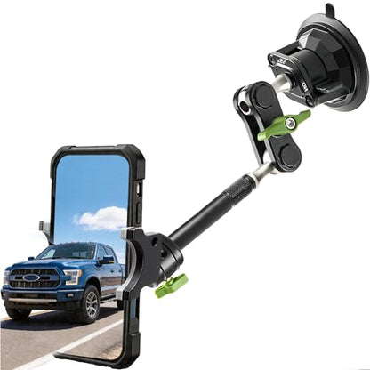 Semi Truck Phone Mount for Drivers, 360° Anti-Shake with Extension Rod - style: Extended green
