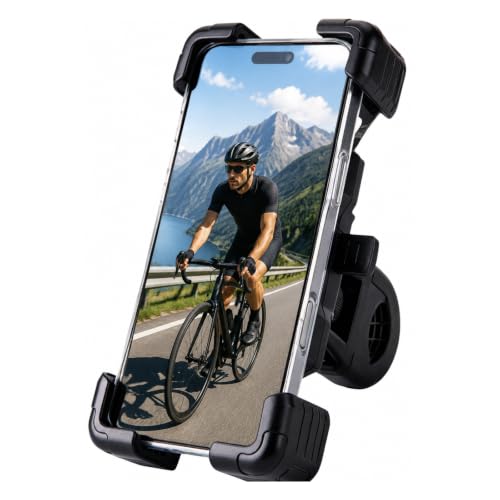 Bike Phone Mount & Holder, Motorcycle Phone Mount, Phone Holder for Bike, Ebike Phone Holder, 360° Rotatable, Quick Release, Anti-Shake, Fits 4.5"-7.2" for Bicycle, Scooter