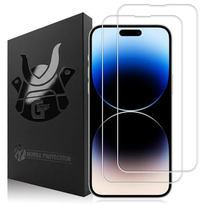 2 Pack Glass Screen Protector for iPhone 14 Pro Max | 9H Premium Tempered Glass, Lifetime Replacement, Ultra Clear, Scratch Resistant, Phone Case Compatible, Screen Saver - size: iPhone 14 Pro Max