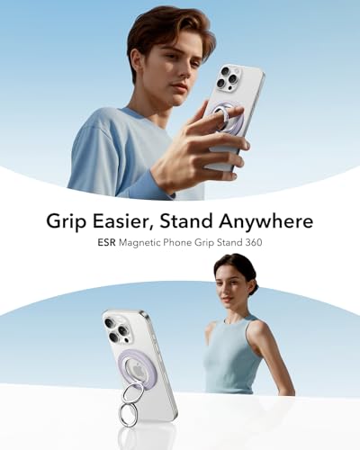 ESR for MagSafe Phone Grip for iPhone 17e/17-12, Dual-Side Phone Stand - color: Lavender