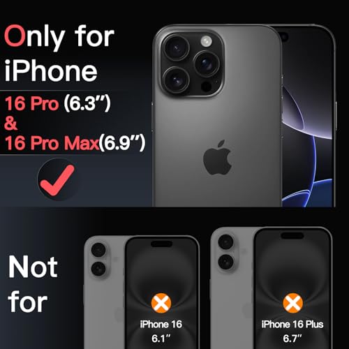 JETech Camera Lens Protector for iPhone 16 Pro/16 Pro Max, Black+Red, 1 Set - size: iPhone 16 Pro/16 Pro Max