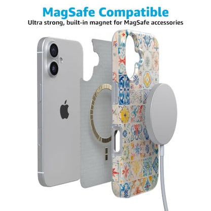 Casely iPhone 17 Case | Dolce Vita | Tuscan Tiles | Compatible with MagSafe | Classic Ultra Slim Design - color: Dolce Vita | Tuscan Tiles