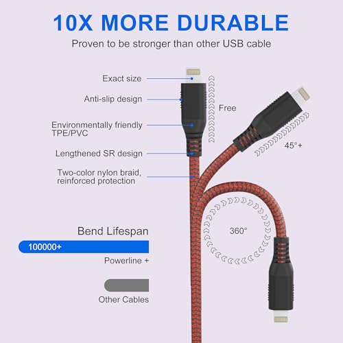 26FT/8M Extra Long iPhone Charger Cord, [Apple MFi Certified] Nylon Braided Lightning Cable 2.4A, Fast Charging Long iPhone Charger Cord for iPhone 14 13 12 11 Pro Max/XS/XR/iPad